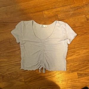 Hollister crop top with adjustable tie front scrunch